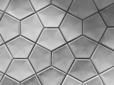 concrete in hexagonal patterns