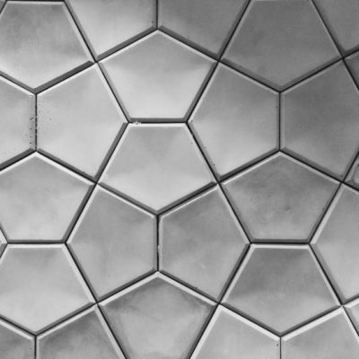 concrete in hexagonal patterns