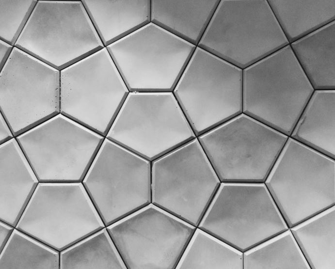 concrete in hexagonal patterns